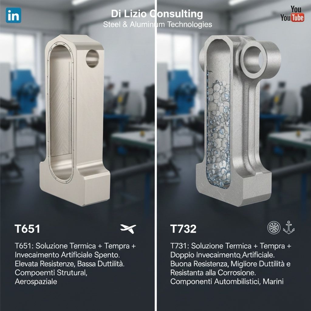 Le sigle T651 e T731 indicano due diversi tipi di trattamento termico applicati alle leghe di alluminio